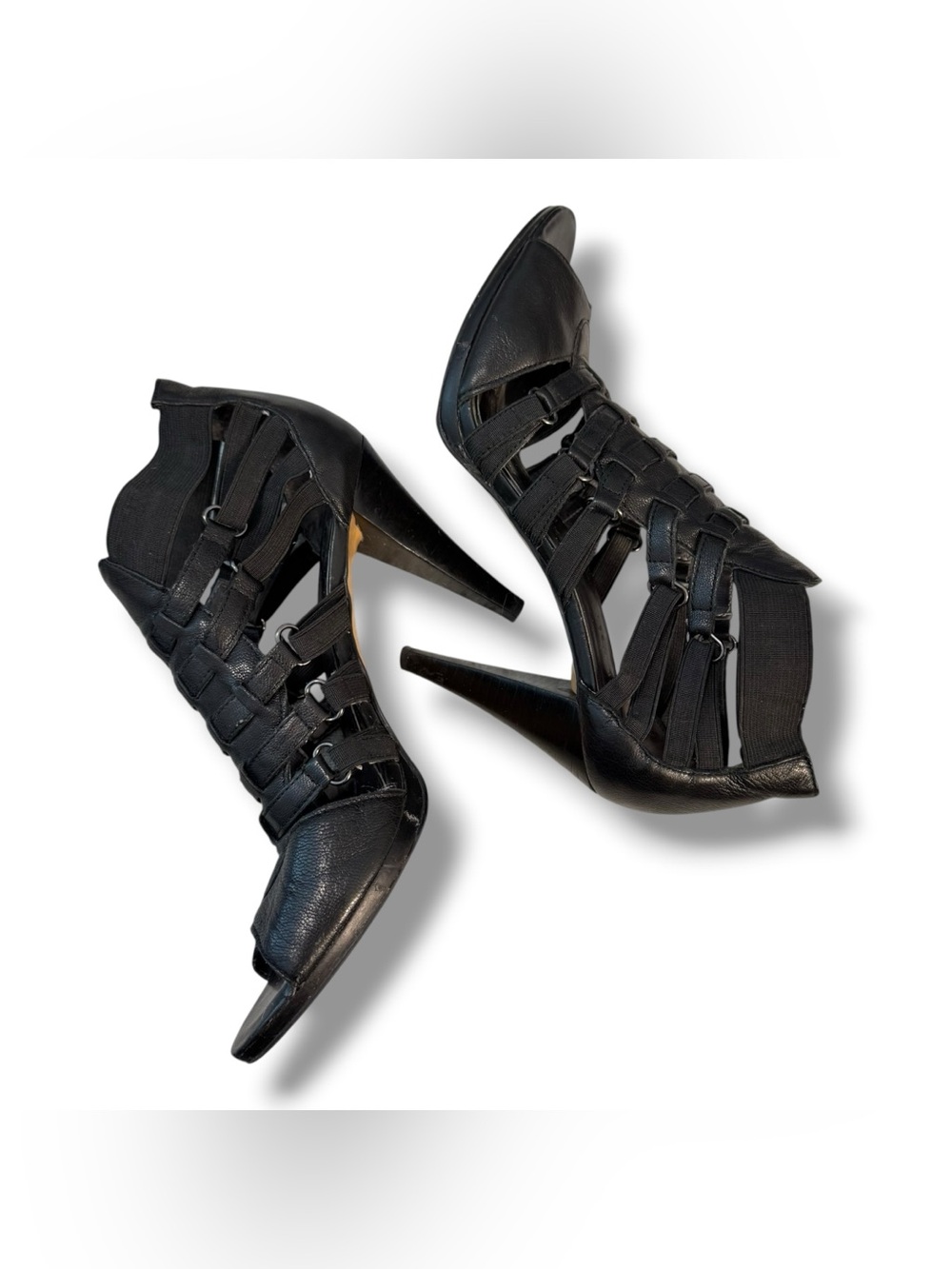 Nine West Japar Black Strappy gladiator style Heels Size 8 - Picture 4 of 16